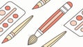 Creative Art and School Supplies Pattern for Learning, vector design Generative AI Royalty Free Stock Photo