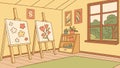 Creative art studio interior, perfect for artistic expression and learning, vector design Generative AI Royalty Free Stock Photo
