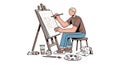 Creative Artist Sketching in Studio Royalty Free Stock Photo