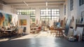 Creative artist workplace room no people hobby