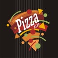 Creative artistic funky style pizza graphic