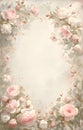 Creative arts painting of pink and white roses on a white background Royalty Free Stock Photo