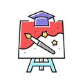 creative arts primary school color icon vector illustration