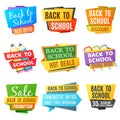 Creative back to school vector advertising banners