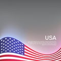 Creative background for american patriotic holiday design with wavy usa flag. US National Poster. Business booklet, cover, banner Royalty Free Stock Photo