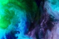 creative background with blue, purple and green paint swirls looks like space Royalty Free Stock Photo