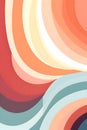 Creative background composition. Pastel multi colour groovy curve swirl 60s abstract background. Banner Mock