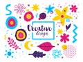 Creative background template with abstract hand drawn elements. Can be used for advertising and graphic design. Royalty Free Stock Photo