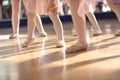 Creative Ballet Close Up Little Girls' Feet in ballet class