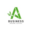 Bamboo with initial letter a logo