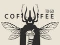 Creative banner for a coffee to go