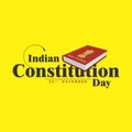 Creative Banner Design for Indian Constitution Day. Editable Illustration of Law Book.