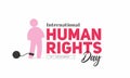 Creative Banner Design for International Human Rights Day. Human Figure with Slave Shackle.