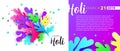 Creative Banner, Flyer, or Poster design for Indian Holi Festival of Colours. Royalty Free Stock Photo