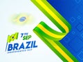 Creative banner or poster design with Brazil National flag for 7th September, Brazil Independence Day.