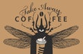 Creative banner for a take away coffee
