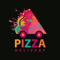 Creative banner on the theme of pizza delivery