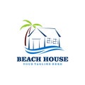 Creative Beach House Logo Design Vector Art Logo