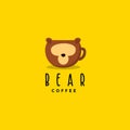 Creative bear coffee logo design