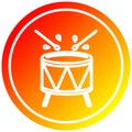 A creative beating drum circular in hot gradient spectrum Royalty Free Stock Photo