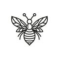 Creative bee Icon. Bumblebee, honey making concept. Isolated vector logo illustration