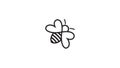 Creative Bee Insect Heart Symbol Abstract Logo