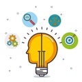 Creative big idea set icons Royalty Free Stock Photo