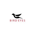 Creative bird logo and eye combined illustration design vector