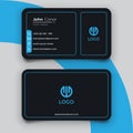 Creative black with blue line business card Royalty Free Stock Photo
