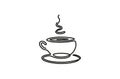 Creative Black Coffee Mug Lines Logo