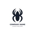 Creative Black Spider Vector logo icon design template. Abstract logotype concept element sign shape Royalty Free Stock Photo