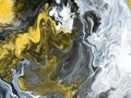 Creative black and white with gold marble abstract hand painted background