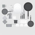 Creative black and white kitchen equipment Royalty Free Stock Photo