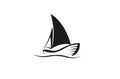 Creative Black Yacht Boat Logo Design Vector Symbol Illustration Royalty Free Stock Photo