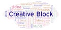 Creative Block word cloud, made with text only.