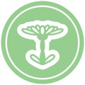 A creative blooming flower circular icon