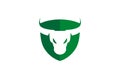 Creative Blue Bull Shield Logo Design Symbol Vector Illustration Royalty Free Stock Photo