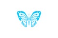 Creative Blue Butterfly Logo Royalty Free Stock Photo