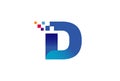 Creative Blue D Letter Technology Digital Logo Royalty Free Stock Photo