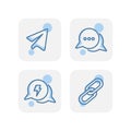 Creative blue direct message social media icons design isolated on white background Royalty Free Stock Photo