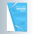 Creative blue flyer vector template in A4 size. Brochure business template, report cover in a material design style. Royalty Free Stock Photo