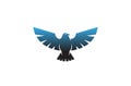 Creative Blue Geometric Sharp Eagle Logo Royalty Free Stock Photo