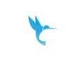 Creative Blue Hummingbird Logo