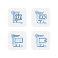 Creative blue payment method icons design isolated on white background Royalty Free Stock Photo