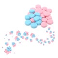 Creative Blue and Pink Pills Royalty Free Stock Photo