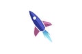 Creative Blue Rocket Launch Logo Royalty Free Stock Photo