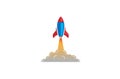 Creative Blue Rocket Launch Logo