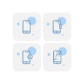 Creative blue smart phone icons design vector Royalty Free Stock Photo