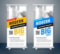 Creative blue and yellow rollup standee banner design Royalty Free Stock Photo