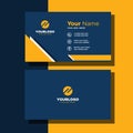 Creative Blue And Yellow Stylish Business Card Royalty Free Stock Photo